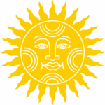 Logo de Moira Tarot Evolutivo representando un sol amarillo
